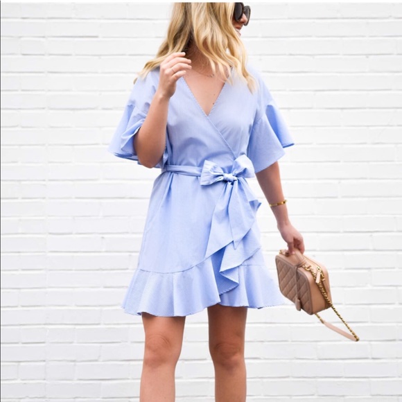 poplin wrap dress
